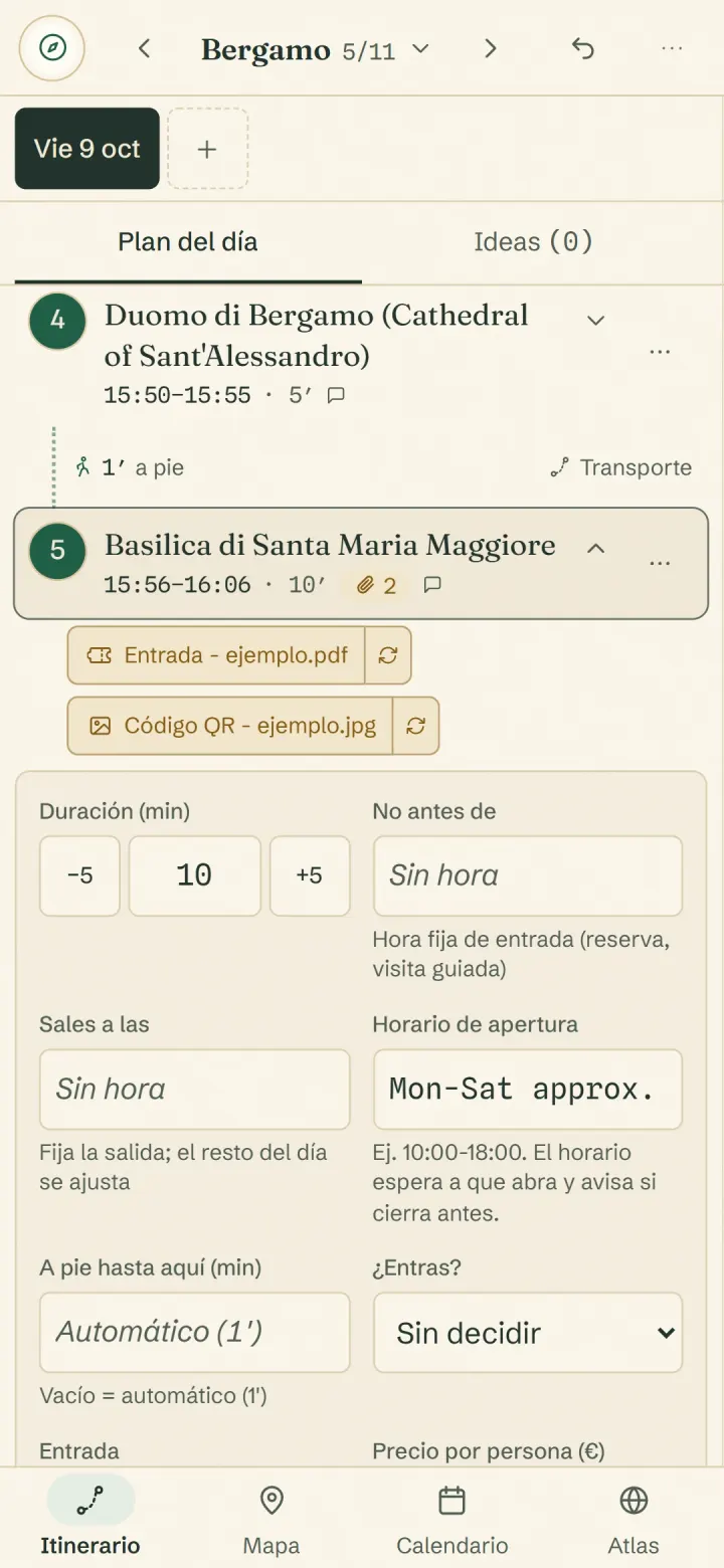 Una parada con sus entradas guardadas en el móvil